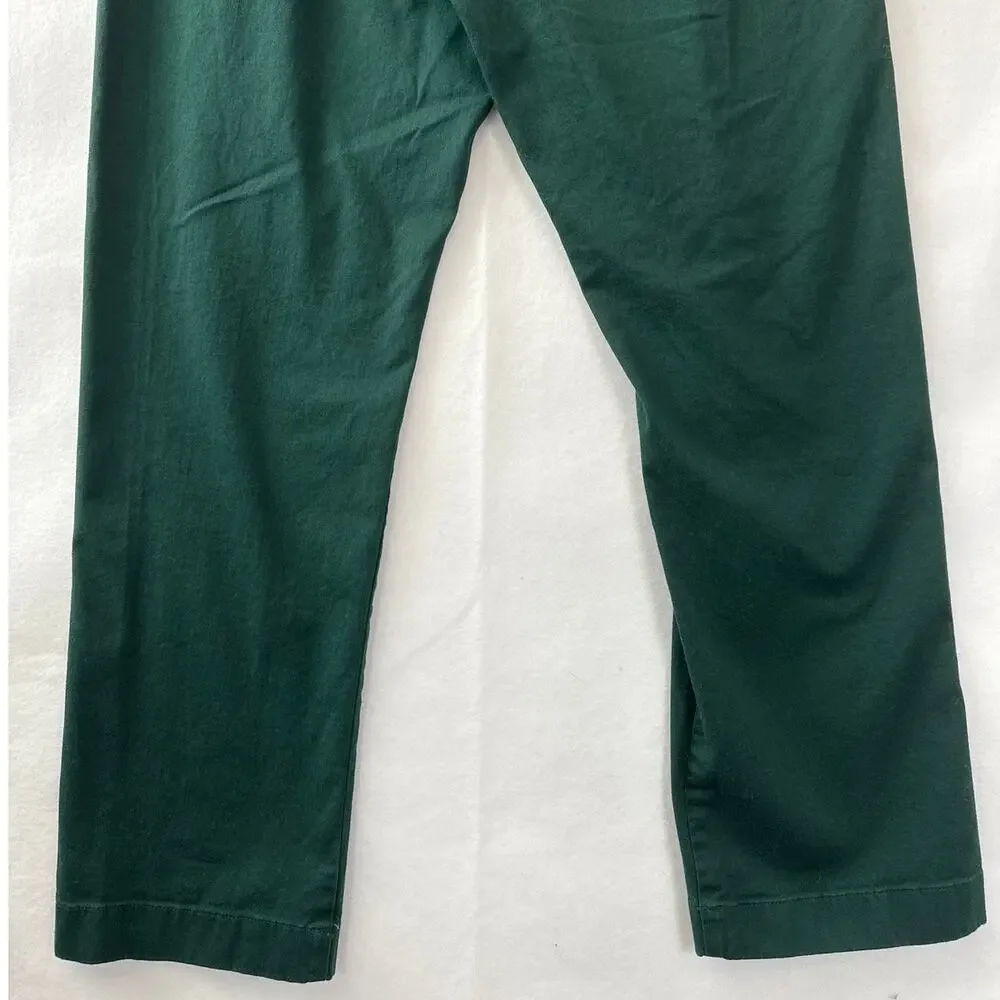 J. Crew Straight Fit Flex Chino Pants H3186 Dark Green W38 L32 Cotton Workwear